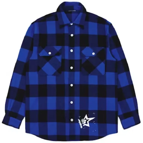 Blue Plaid Sp5der 5 Flannel Shirt