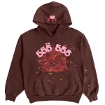 Brown Sp5der Angel Number Hoodie